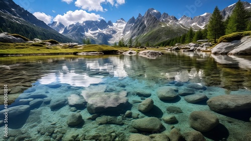 Lakes that have clear water and high peaks surrounding them