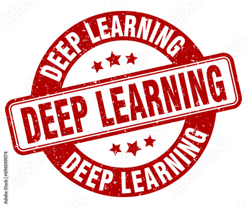 deep learning stamp. deep learning label. round grunge sign