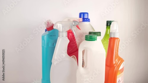 plastic cleaning bottles