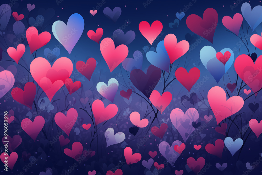 Fotografie Happy valentine's day background. Generative ai image.