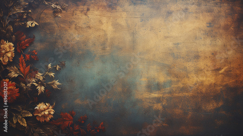 grunge texture background with flowers