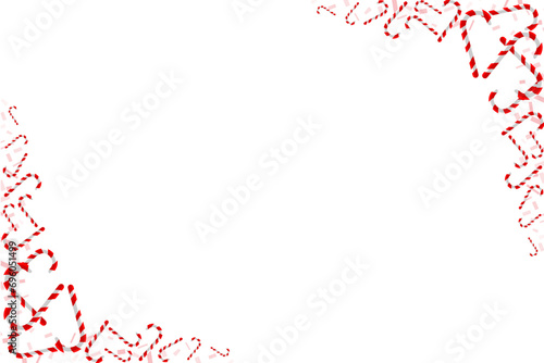 Candy Canes Christmas Falling Particles Border Background
