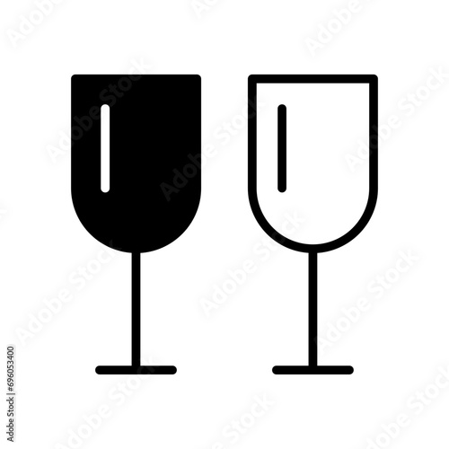 Wine Glasses solid glyph icon illustration