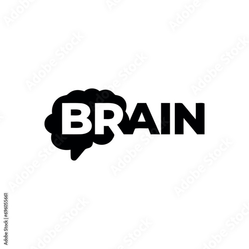 Brain wordmark logo for business