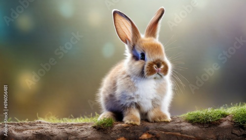 little rabbit on white