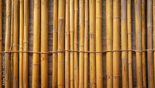 yellow bamboo fence background and texture