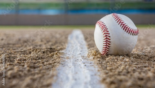 baseball on the infield chalk line