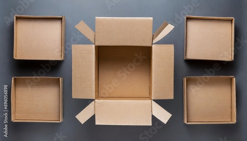 open cardboard box top view isolated © Francesco