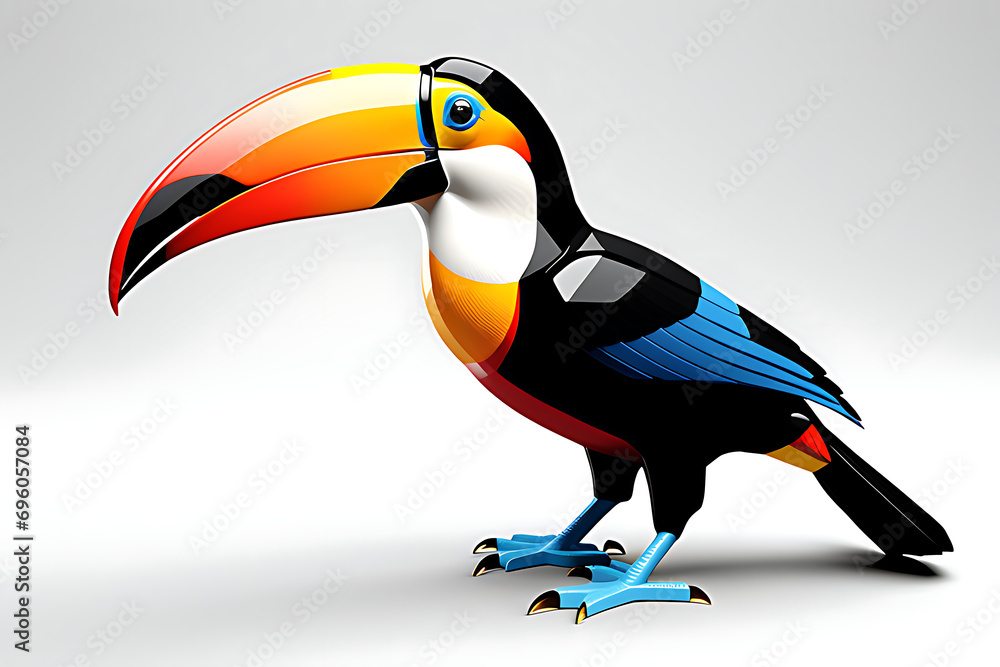Naklejka premium toucan isolated on white background