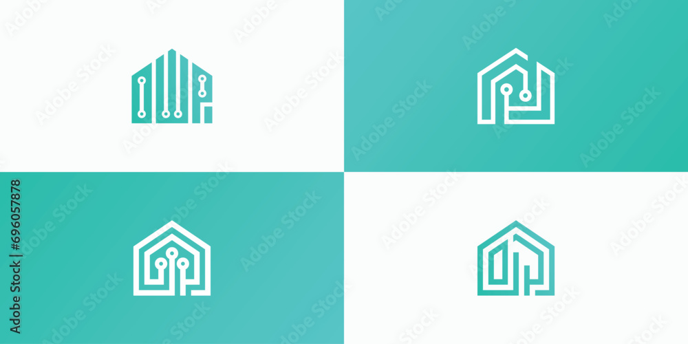 Collection of smart home logo designs