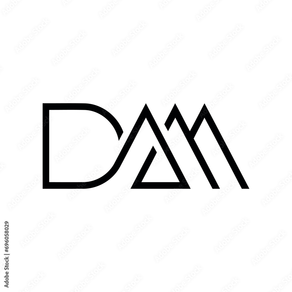 Initial Letter DAM Logo Design Template Design vector Stock Vector ...