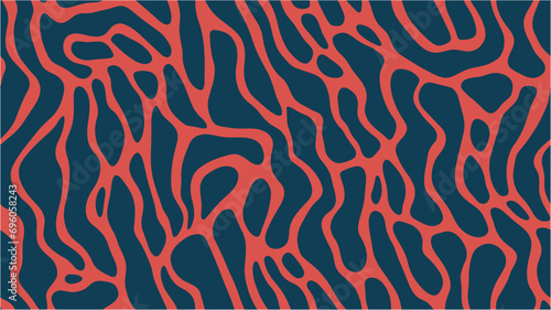 Vertical geometric shapes. Seamless. Tiger Skin Camo Background Image. Hand drawn waves.