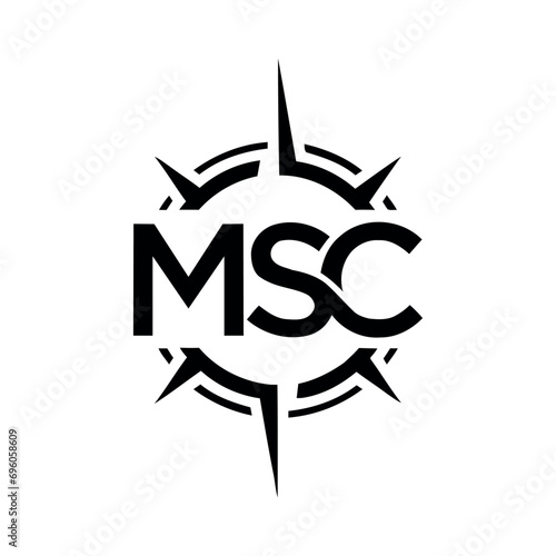 MSC Logo with compass Design Template Design vector