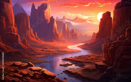 the Majesty of a Canyon Sunset with the Rocks' Radiance.
