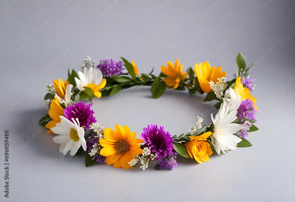 flower crown on minimal background