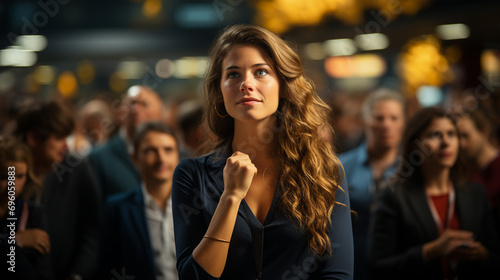 A Female Manager Engaging the Audience with Insightful Questions at the Business Seminar in the Convention Center