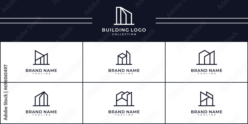 creative of building construction logo icon set. design for business of luxury, elegant, minimalist. creative of building construction logo icon set. design for business of luxury, elegant, minimalist.
