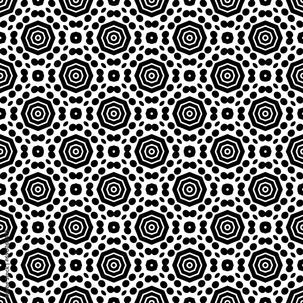 Abstract Shapes. Abstract Background Design. Vector seamless Black and White Pattern.Simple repeat pattern design.