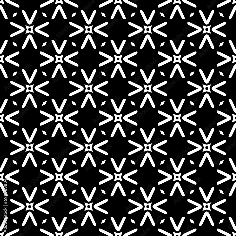 Seamless geometric repeating islamic patterns.
Black and white pattern texture. Mosaic ornaments.One color wallpaper.