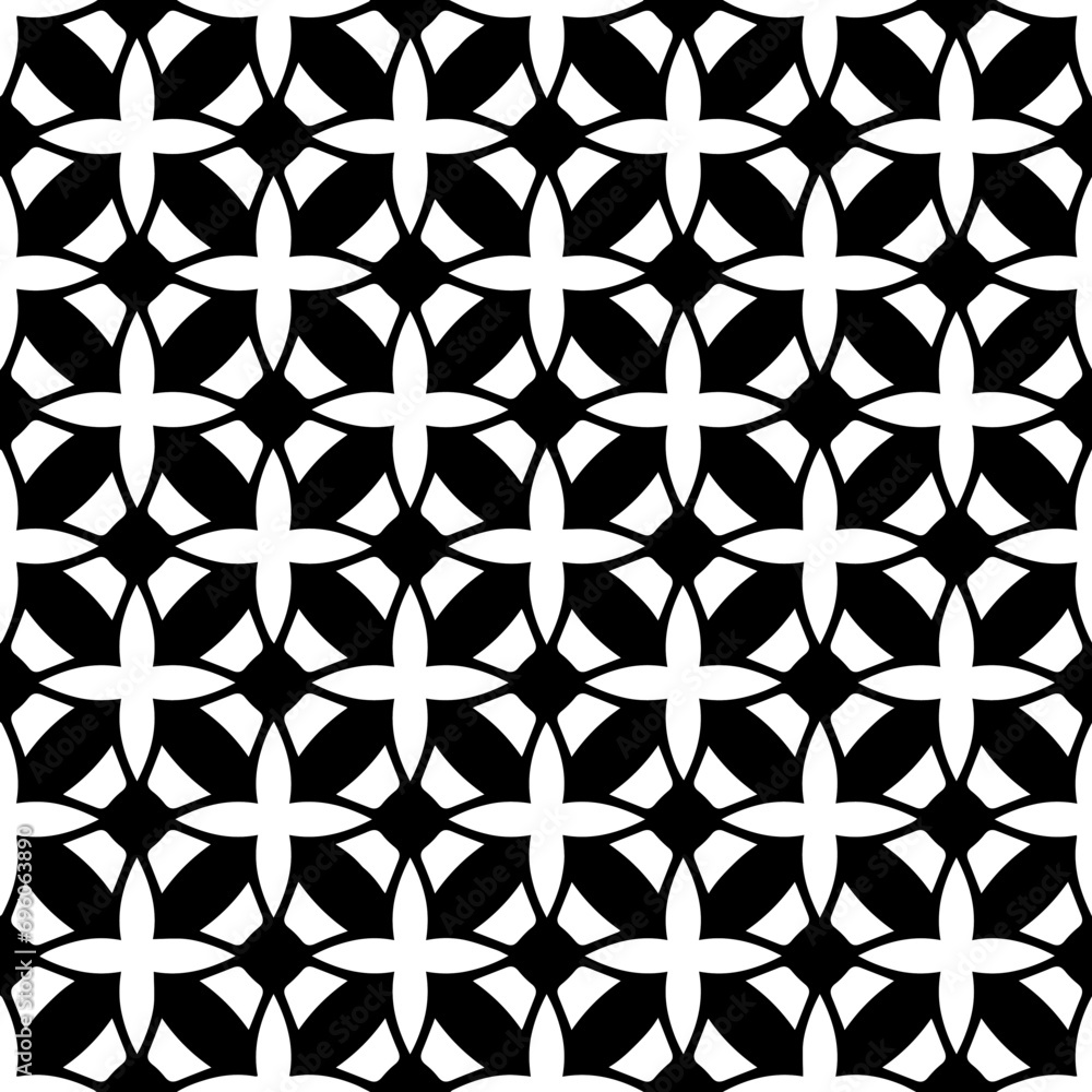 Seamless geometric repeating islamic patterns.
Black and white pattern texture. Mosaic ornaments.One color wallpaper. Seamless geometric repeating islamic patterns.
Black and white pattern texture. Mosaic ornaments.One color wallpaper.