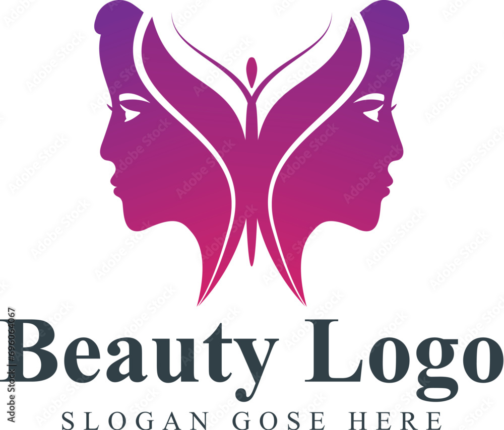 Spa and salon logo design. Cosmetics and makeup artist symbol, beauty salon shop logos illustration.