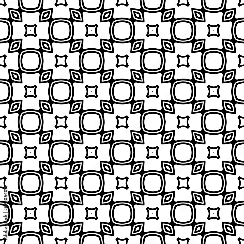 Seamless geometric repeating islamic patterns.
Black and white pattern texture. Mosaic ornaments.One color wallpaper.