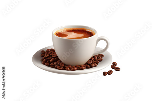 A single cup of coffee isolated on transparent background
