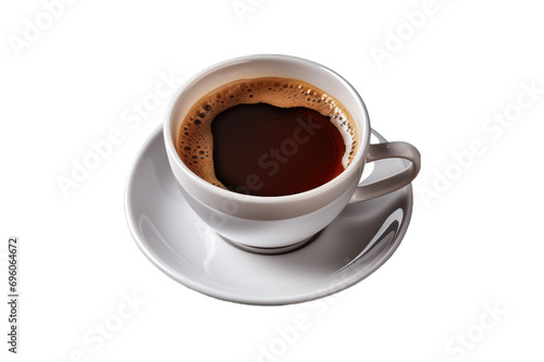A single cup of coffee isolated on transparent background