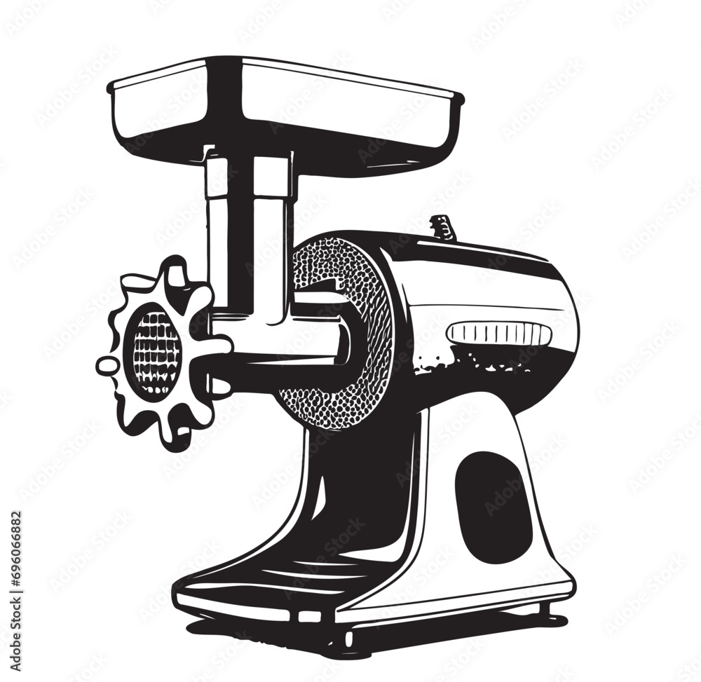 Meat grinder sketch hand drawn in doodle style illustration - obrazy, fototapety, plakaty 