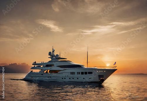 travel adventures on luxury yacht at sunset