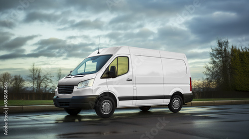 Outdoor Realistic PSD Van Mockup