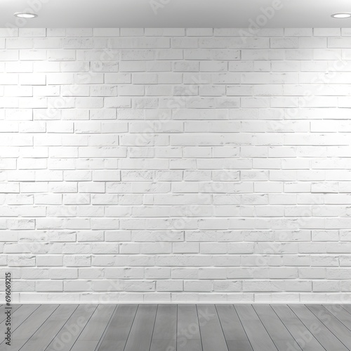 White light brick subway tiles wall texture wide background banner panorama