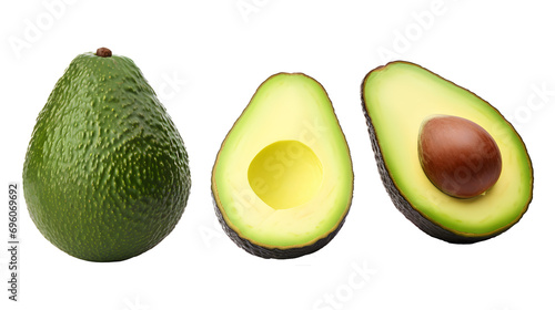 Fresh avocado isolated on white background photo