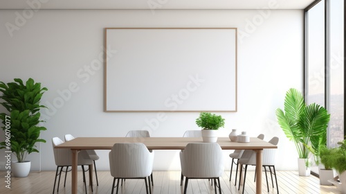sleek message board hanging on a pristine white wall-an ideal image for businesses, offices, or creative spaces photo