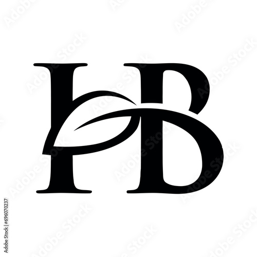 HB leaf luxury logo design