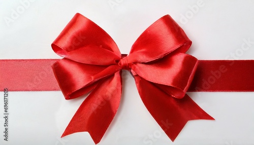 red bow and ribbon on white