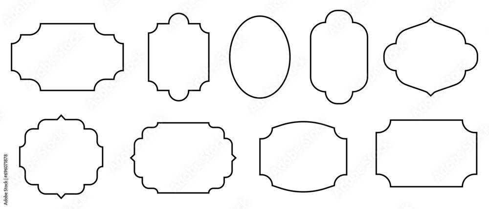 Obraz premium Vintage frames set. Set of frames. Vector frames in flat style on isolated background. Vector EPS 10