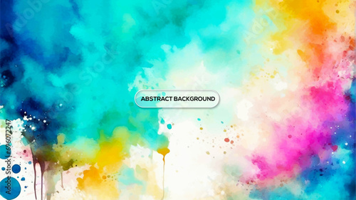 Watercolor painted colorful abstract background