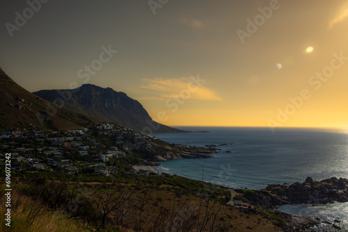 View of the Cape Town beaches in the late afternoon. South Africa