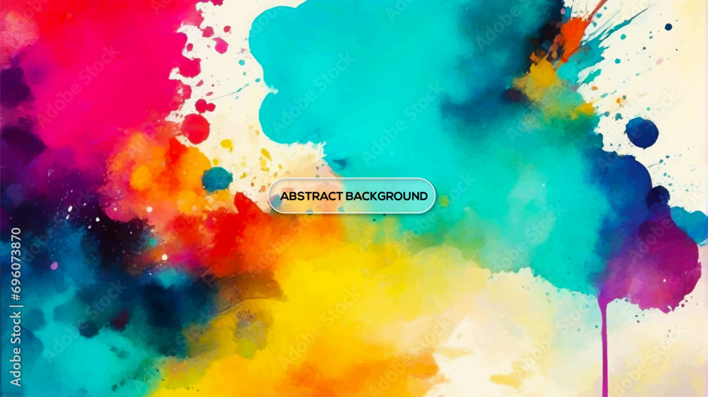 Watercolor painted colorful abstract background