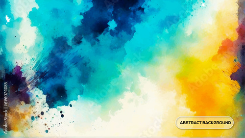Watercolor painted colorful abstract background