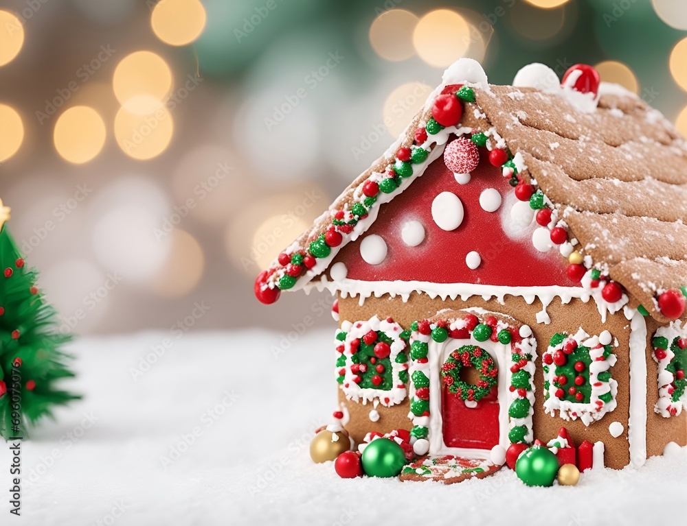 Christmas gingerbread house. AI generated illustration