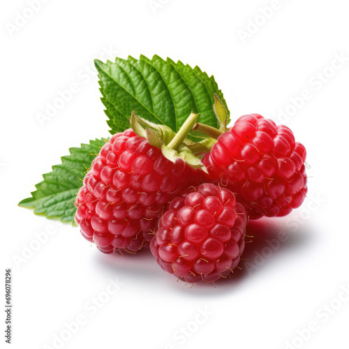 Raspberry isolated on white background. Generative AI
