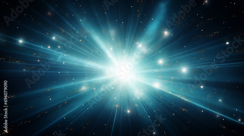 Great background with shining stars and rays