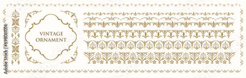 Vintage vector Set. Floral ornament for design of monograms, invitations, frames, menus, labels and websites.