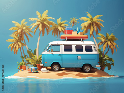  Summer Sojourn: Beach Travel Concept - Embarking on a Coastal Getaway © niji