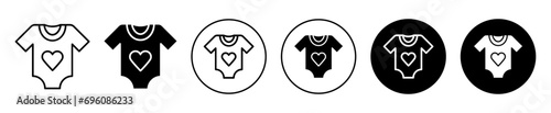 Baby onesie icon. newborn infant child diaper shirt creeper to cover body but not leg sign. baby kid onesie sleepwear t shirt cloth symbol. short infant onesie vector