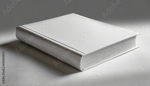 blank cover of closed book on white background photo