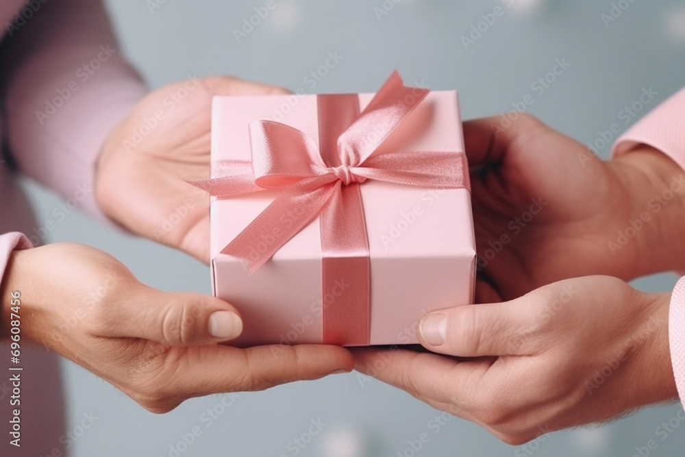 Hands with gift box for birthday, Valentine's Day, Christmas, or Mother's Day Hands with gift box for birthday, Valentine's Day, Christmas, or Mother's Day