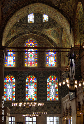 Istanbul. Blue mosque interiors. Turkey